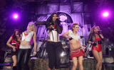 Nicole Scherzinger and the Pussycat Dolls in reveling outfit showing their bodies perform on Operation MySpace live concert in Camp Buehring in Kuwait