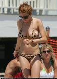 Lindsay Lohan in bikini on the beach